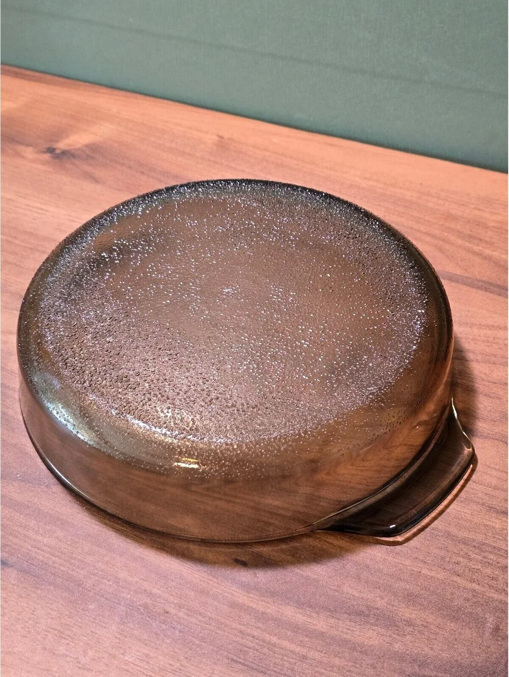 Vintage Glasbake Smoky Amber Casserole Dish Yellow Daisy 9 Inch Pie Pan